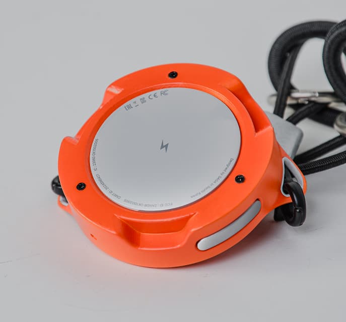 Charging Dock attached to strap